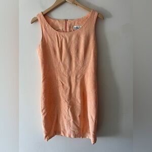 Vintage Light Orange Seashell Embroidered Pattern Dress